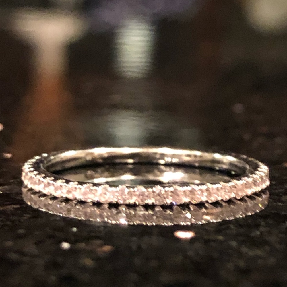 925 silver pink CZ stackable ring - Picture 6 of 8